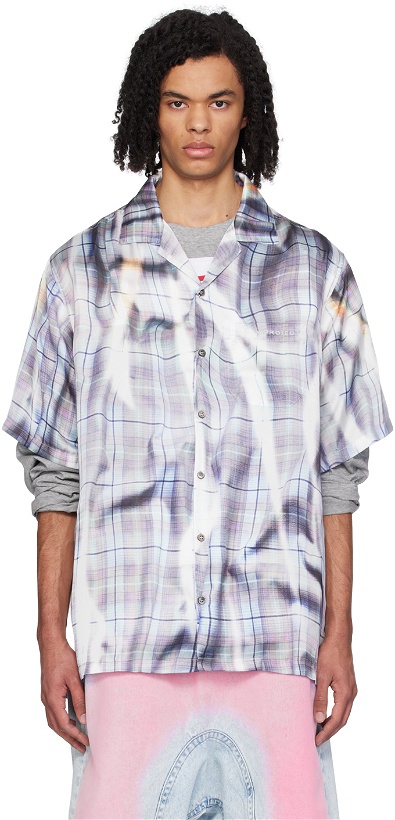 Photo: Y/Project Gray & Purple Check Shirt
