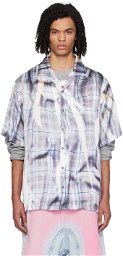 Y/Project Gray & Purple Check Shirt