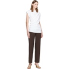 GANNI White Draped Jersey T-shirt