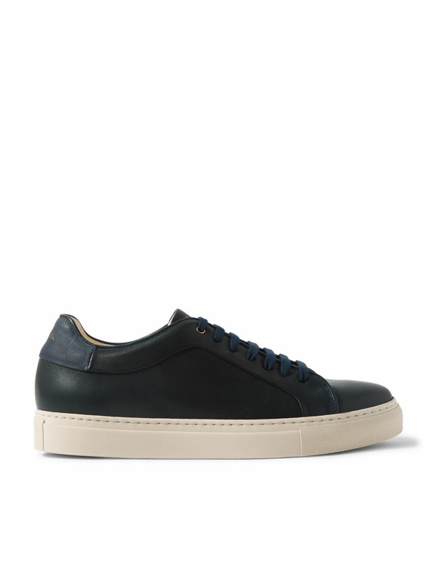 Photo: Paul Smith - Basso Lux Suede-Trimmed Leather Sneakers - Blue
