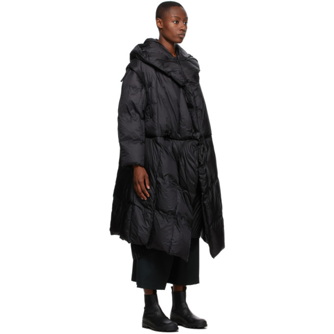 Issey Miyake Black Down Zippered Transform Coat Issey Miyake Men