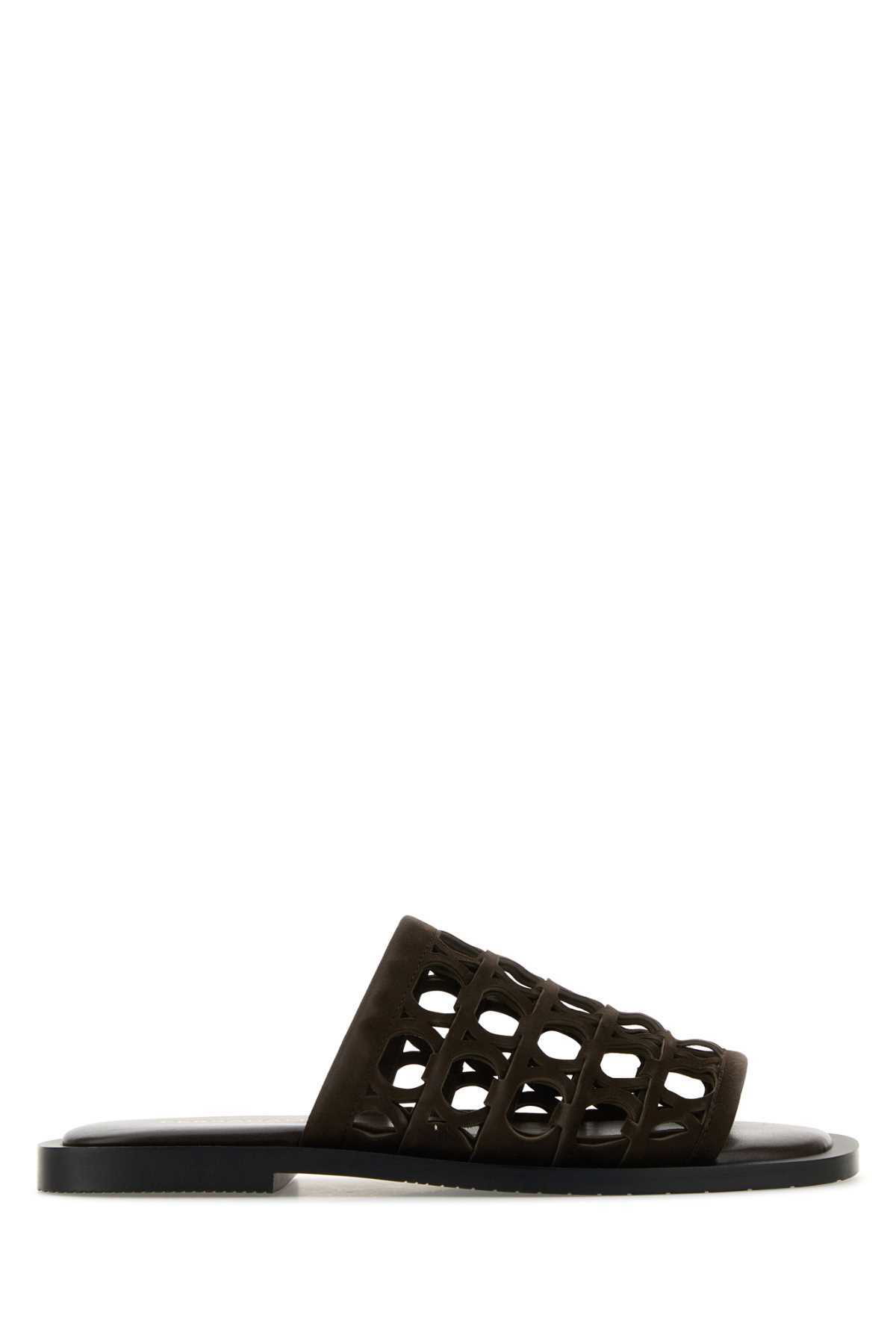 Salvatore Ferragamo Black Groove 6 Slides Salvatore Ferragamo