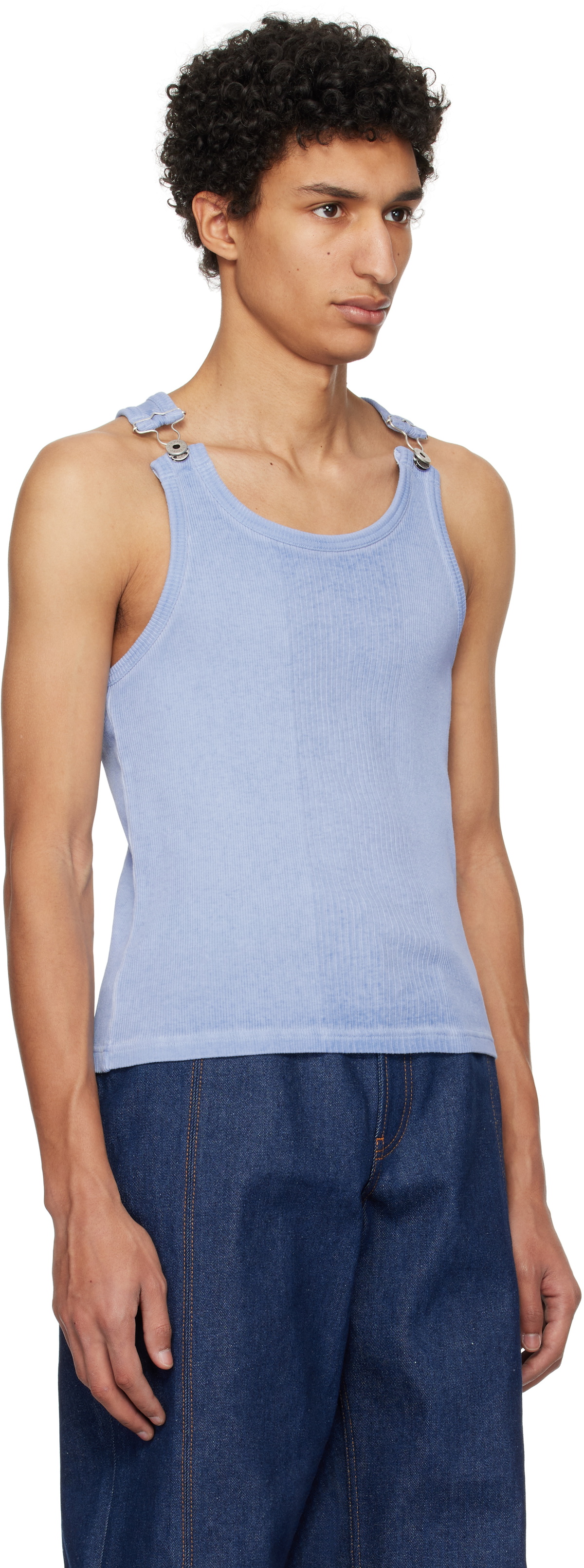 Jean Paul Gaultier Blue 'The Straps' Tank Top Jean Paul Gaultier