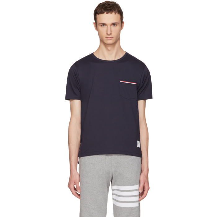 Photo: Thom Browne Navy Pocket T-Shirt