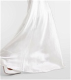 Rodarte Bridal floral-appliqué lace-trimmed silk gown
