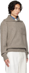 Thom Browne Brown Funnel Neck Sweater