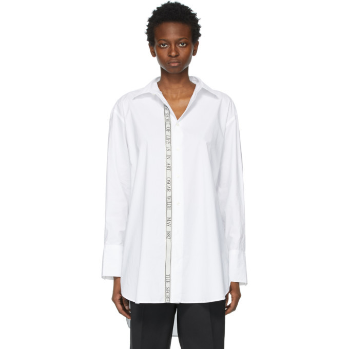 Photo: JW Anderson White Oversized Oscar Wilde Tape Shirt