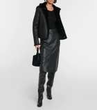 Yves Salomon Leather midi skirt