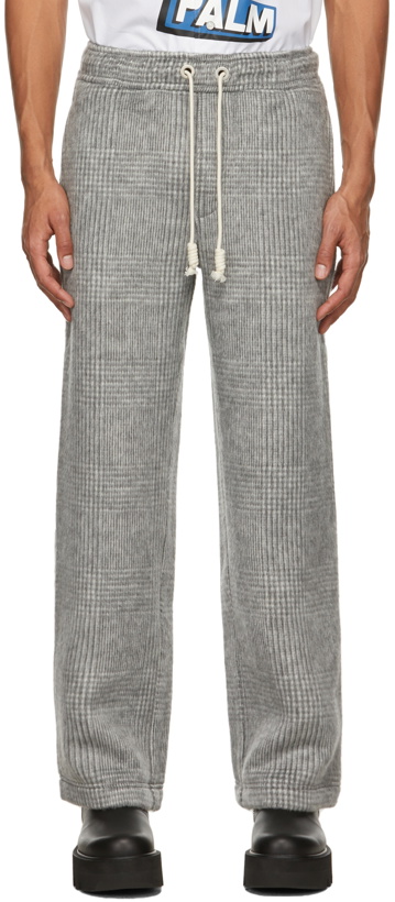 Photo: Palm Angels Grey Wool Loose Trousers