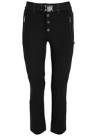High Wayward Studded Jersey-twill Trousers Black