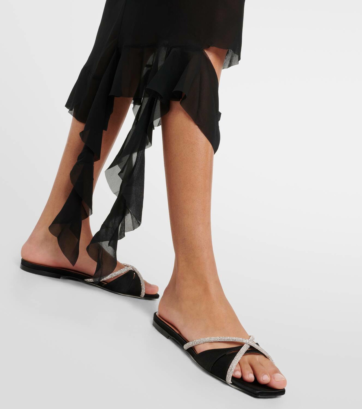 D'Accori Lust embellished satin slides