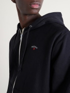 Noah - Logo-Embroidered Cotton-Jersey Zip-Up Hoodie - Black