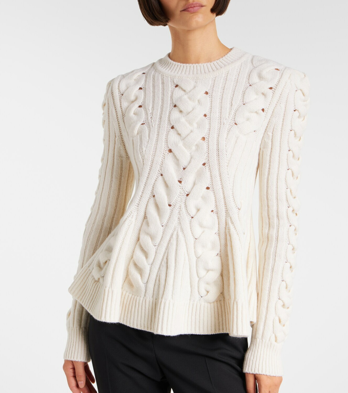 McQueen Cable-knit wool and cashmere sweater