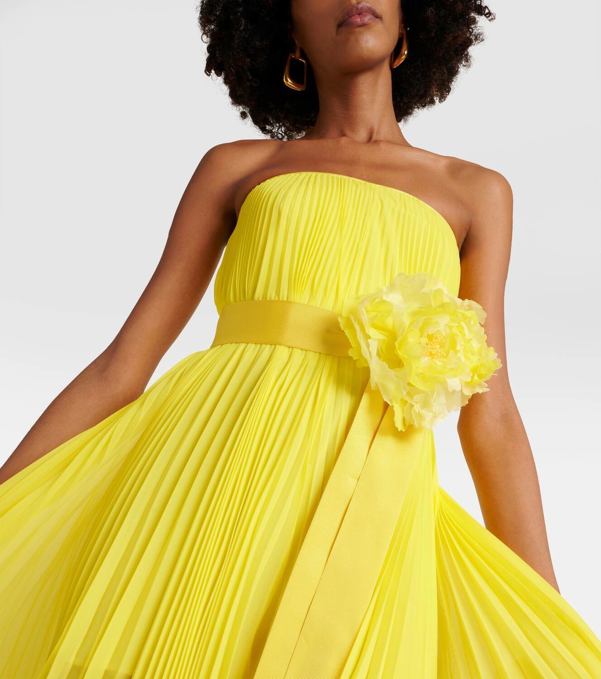 MAX MARA ワンピース Elegante Hiltex chiffon maxi dress911371 Elegante Hiltex chiffon maxi dress in yellow - Max Mara