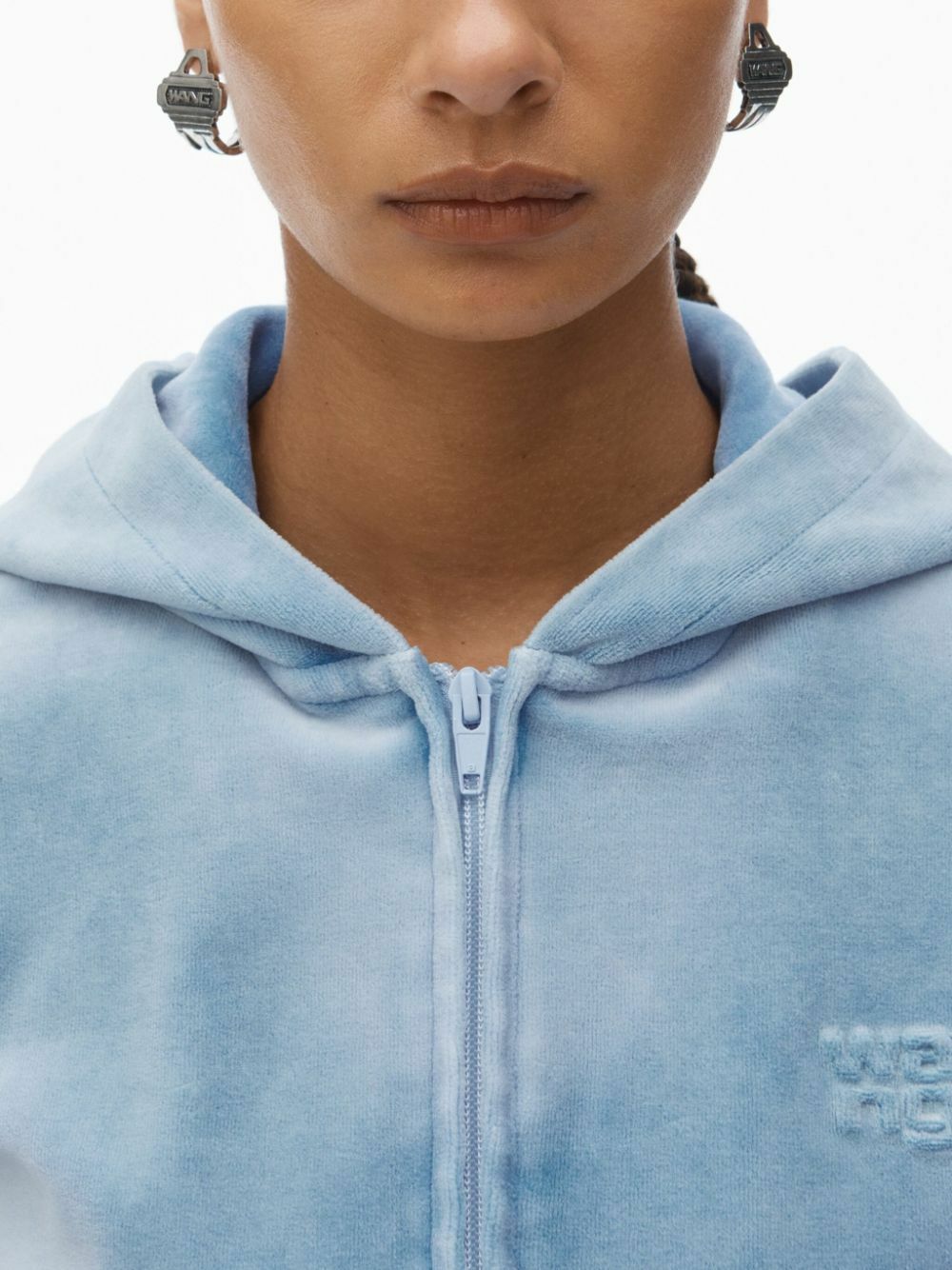 Alexander Wang Blue Velvet Hoodie Alexander Wang