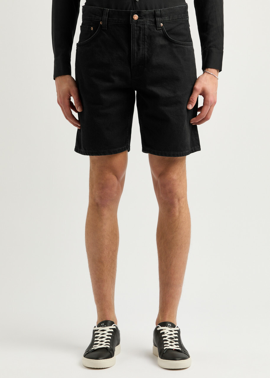 Nudie Jeans Seth Denim Shorts Black