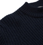 Séfr - Leth Cable-Knit Mock-Neck Sweater - Blue