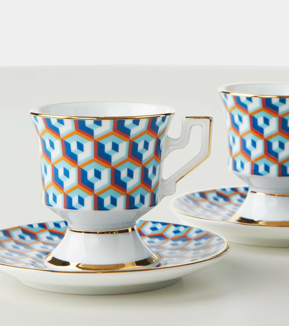 La DoubleJ Cubi set of 2 espresso cups and saucers