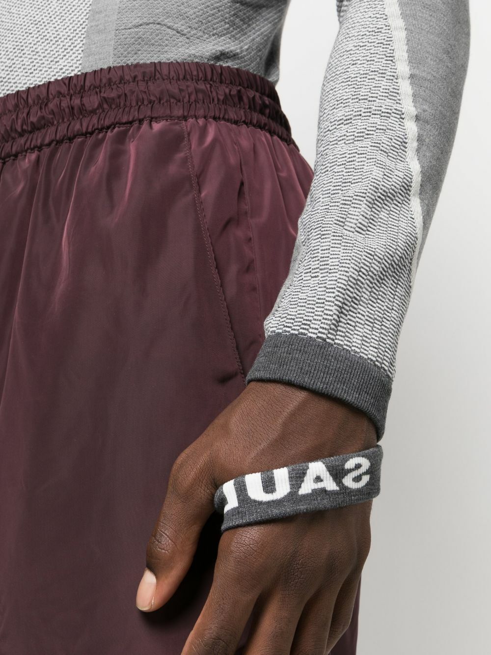 Saul Nash Grey Intarsia-Knit Top