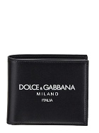 Dolce & Gabbana Calfskin Bi Fold Wallet With Logo