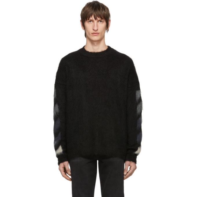 Photo: Off-White Black Brushed Diag Sweater