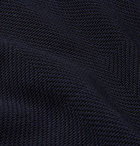 Dunhill - Herringbone-Knit Mulberry Silk Polo Shirt - Navy