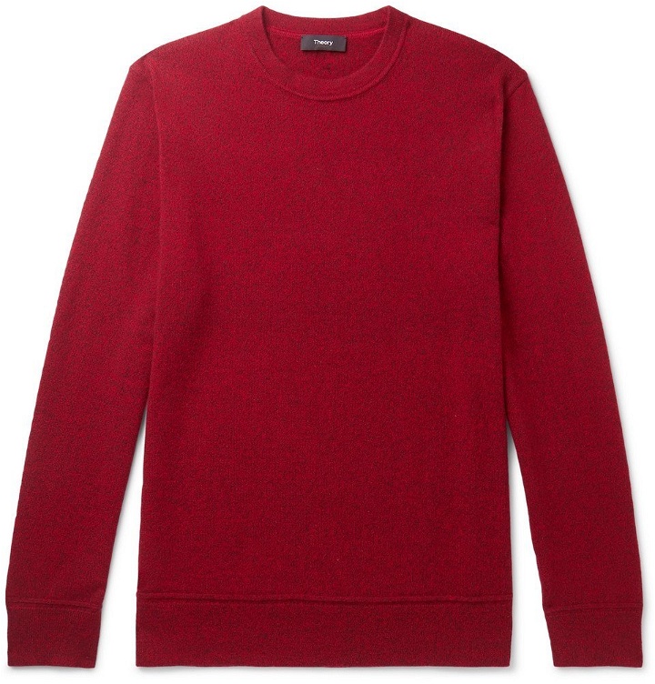 Photo: Theory - Hills Mélange Cashmere Sweater - Red