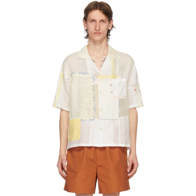 Photo: Bode White One-Of-A-Kind Handkerchief Patchwork Shirt