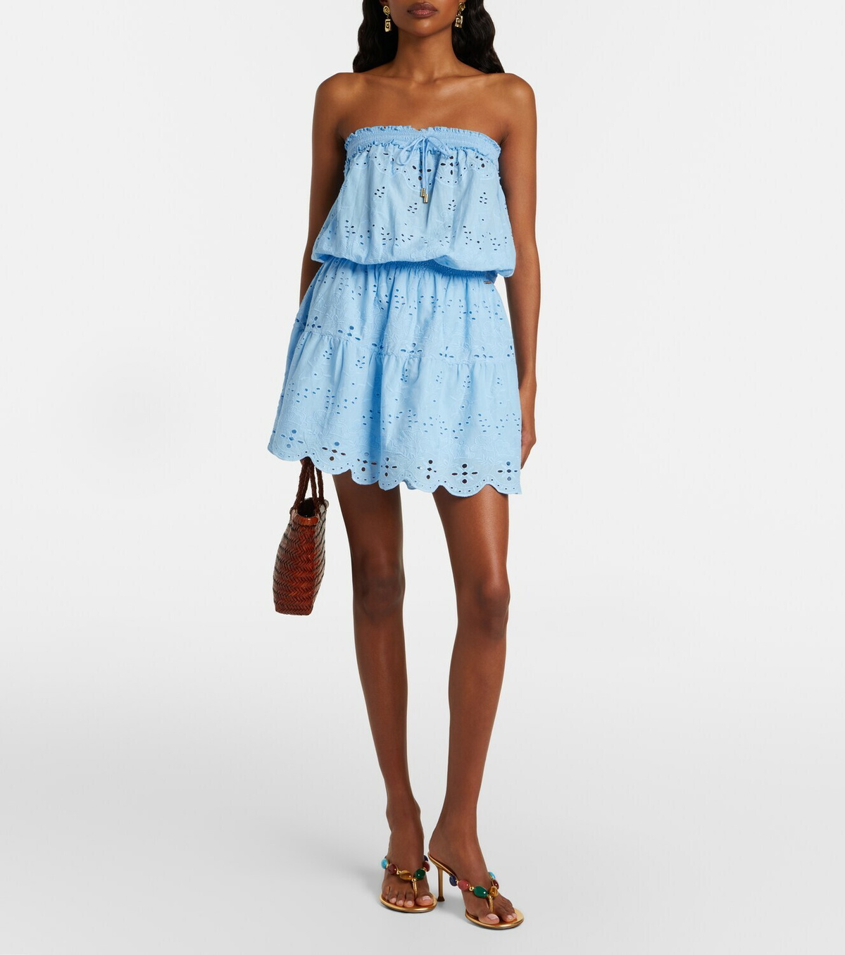 Melissa Odabash Colette broderie anglaise cotton minidress