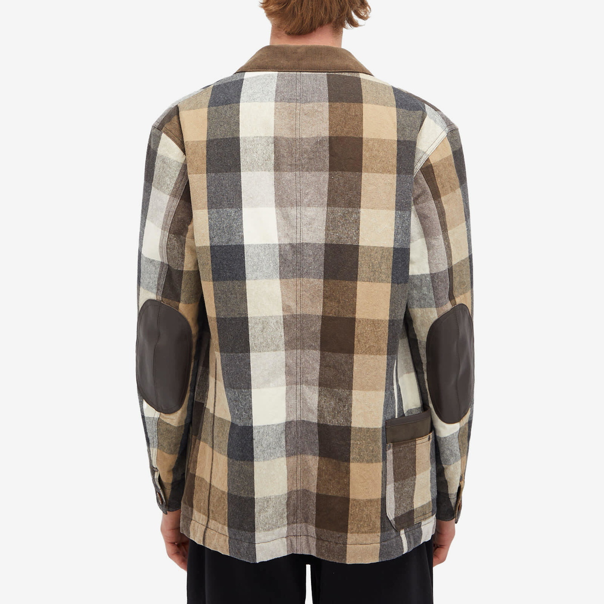 Junya Watanabe MAN Men's Flannel Check Chore Jacket in Black/Brown