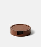 Giobagnara Set of 6 leather coasters with holder