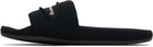 Alexander Wang Black 'AW' Slash Knit Pool Slides