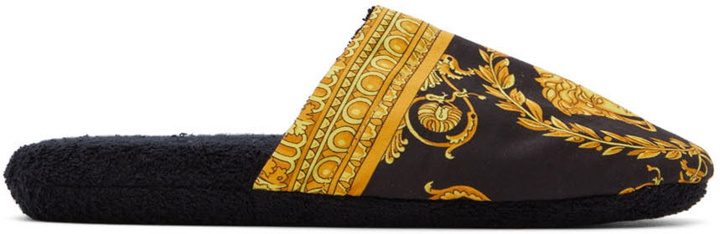 Photo: Versace Black Baroque Slippers