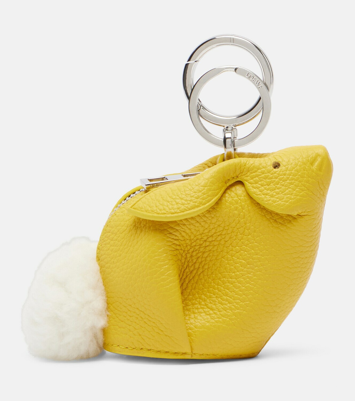 Loewe Shearling-trimmed leather bag charm