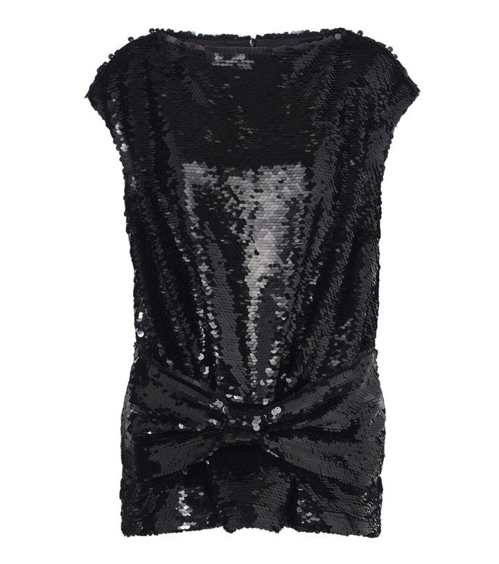 Photo: Simone Rocha Bow-detail sequined peplum top