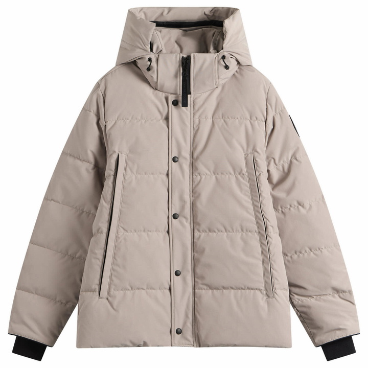 Photo: Canada Goose Men's Wyndham Parka Jacket Black Disc in Limestone