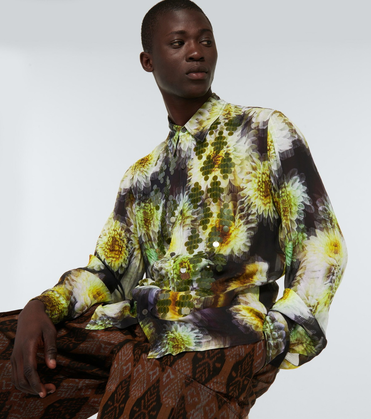 Dries Van Noten - Embellished floral shirt Dries Van Noten