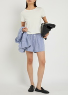 Faithfull The Brand Lonia Striped Cotton Shorts Blue