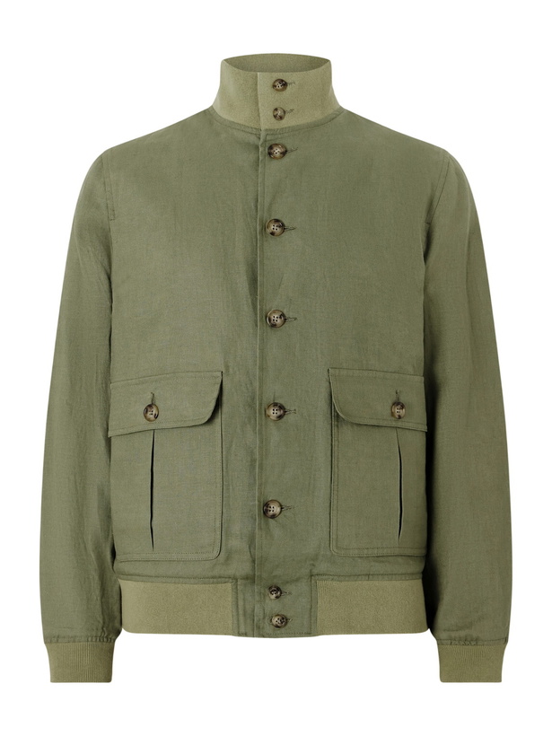 Photo: Valstar - Valstarino Linen Bomber Jacket - Green
