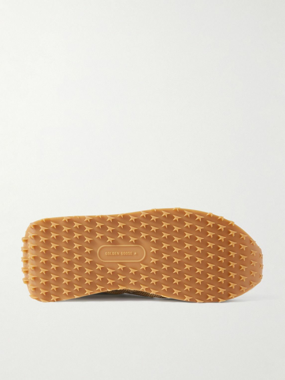 Golden Goose - Marathon Distressed Suede-Trimmed Printed Mesh Sneakers - Neutrals