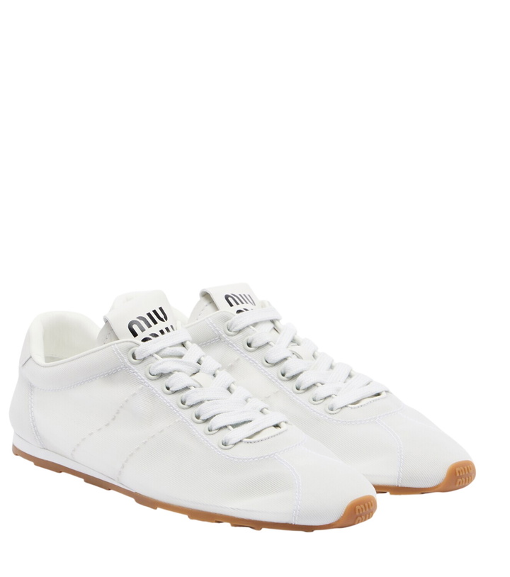 Photo: Miu Miu Plume leather-trimmed sneakers