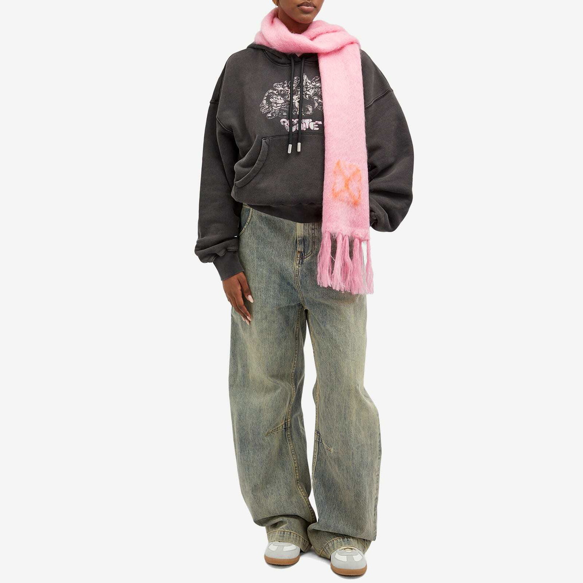 Off-White Women's Mohair Scarf in Pink Off-White