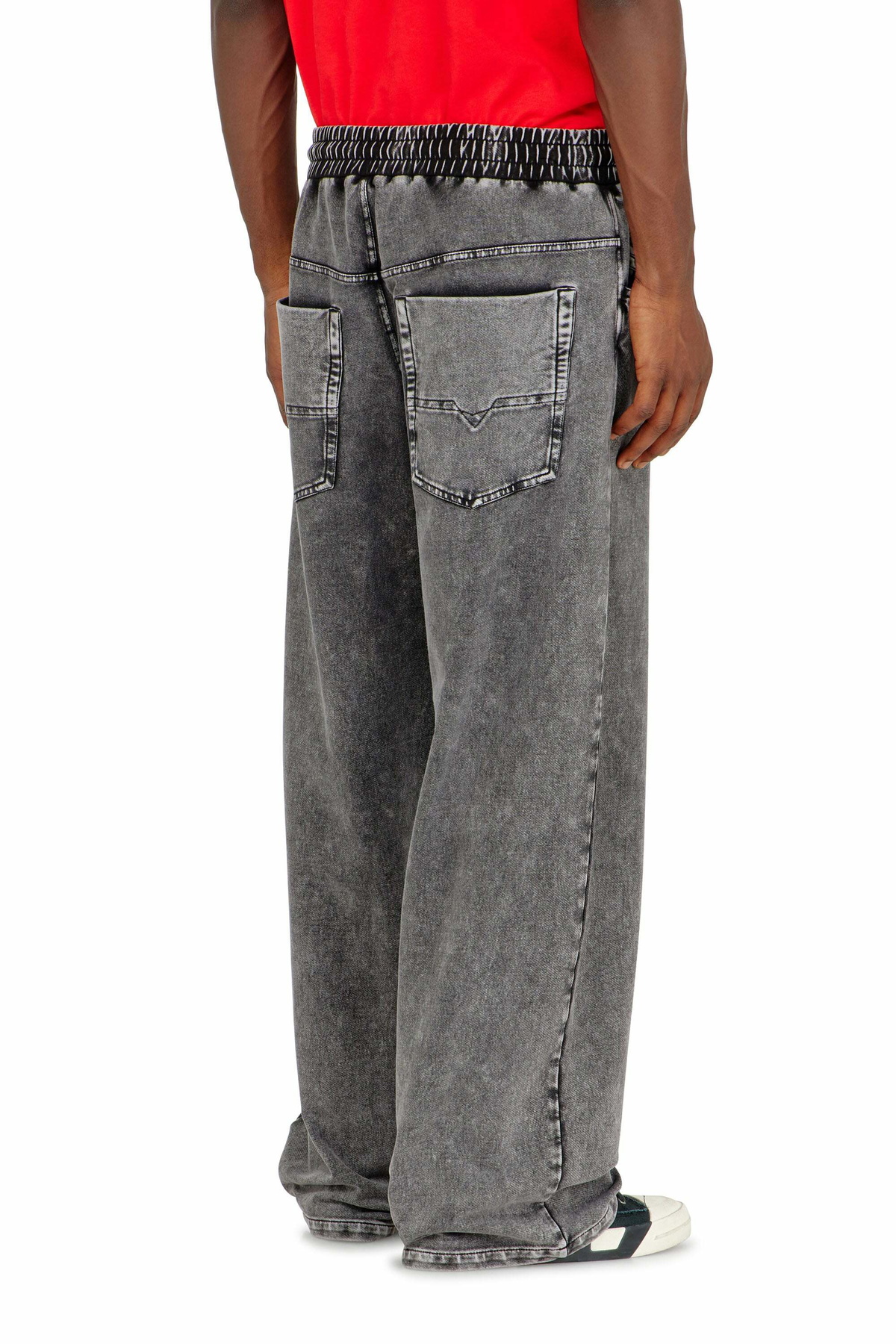 Diesel Sweatpants with denim effect - Pants Mens in Grey