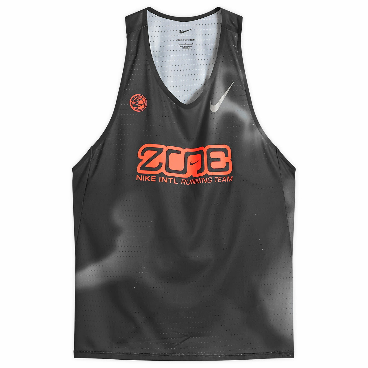 Nike Running Men's Nike Aeroswift Singlet in Black/Grey/Crimson