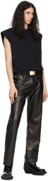 VTMNTS Black Five-Pocket Leather Pants