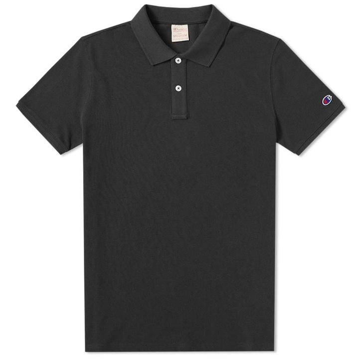 Photo: Champion Reverse Weave Pique Polo Black