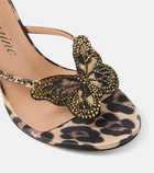 Blumarine Butterfly 75 leopard-print sandals