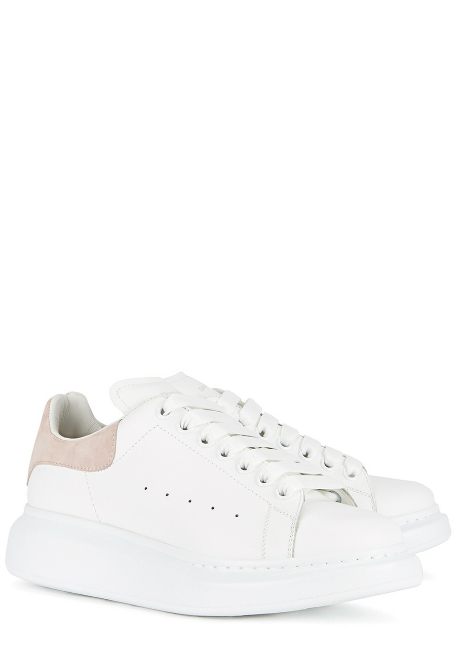 Alexander McQueen Oversized White Leather Sneakers, Sneakers, White