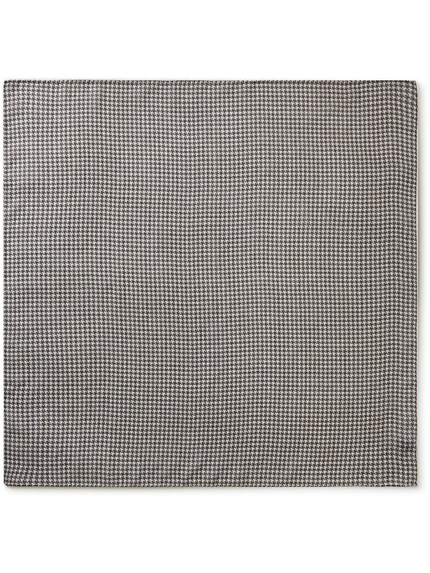 Photo: Anderson & Sheppard - Houndstooth Wool and Silk-Blend Neckerchief