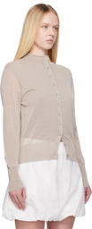 AMOMENTO Grey Wholegarment Sheer Cardigan